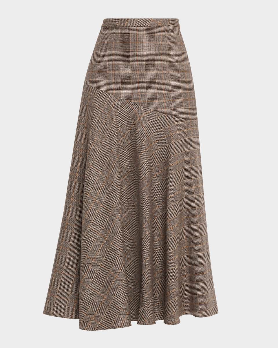 Tess Glen Plaid Fit & Flare Midi Skirt